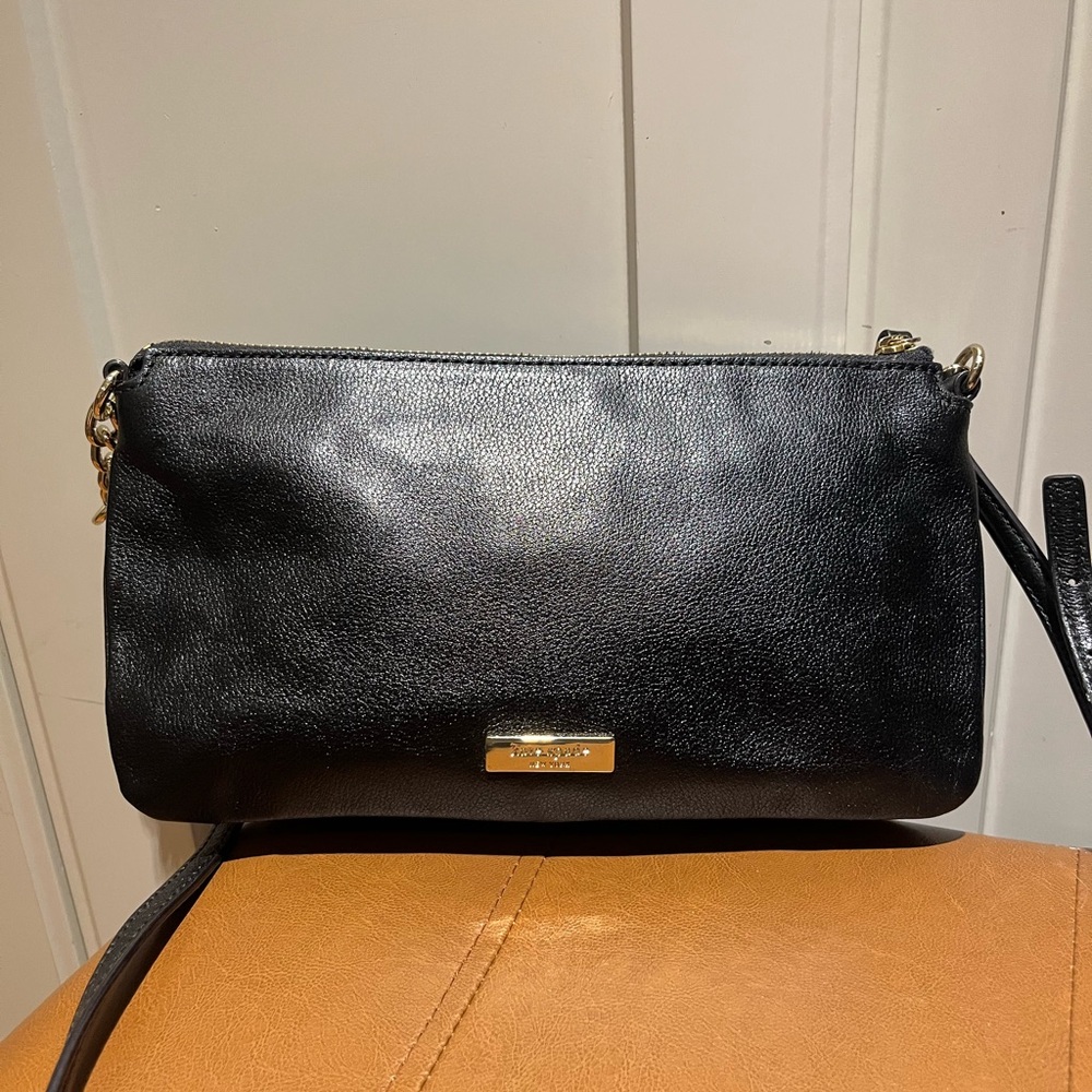Kate Spade Black Crossbody Bag with Glossy Finish